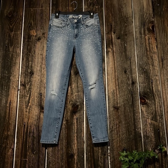 Seven jeans mid rise skinny size 6 embellished - Picture 4 of 6